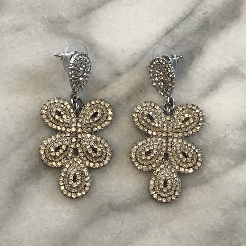 Pageant or Formal Silver Earrings